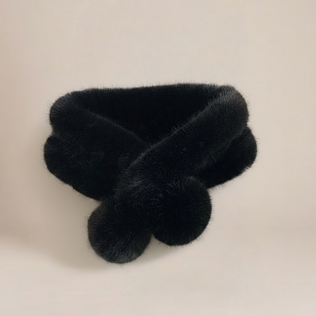 Modny zimowy puchaty szalik