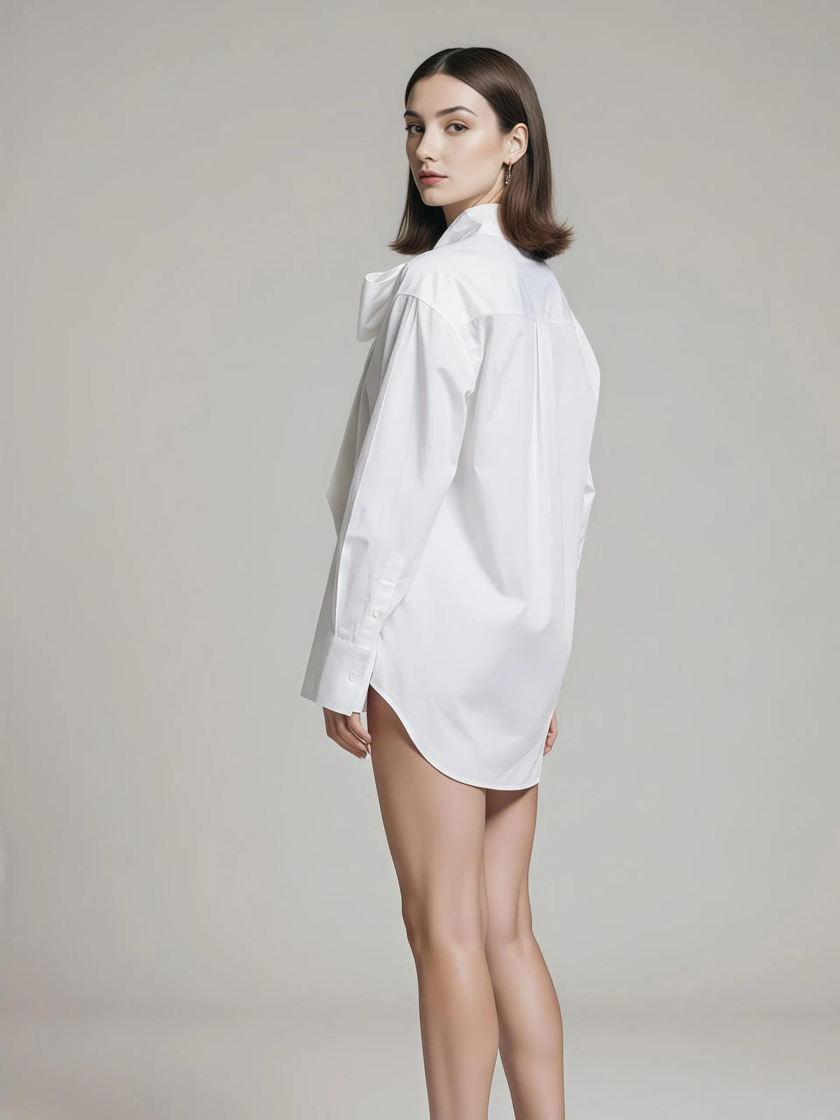 Stylowa bawełniana koszula z kokardą