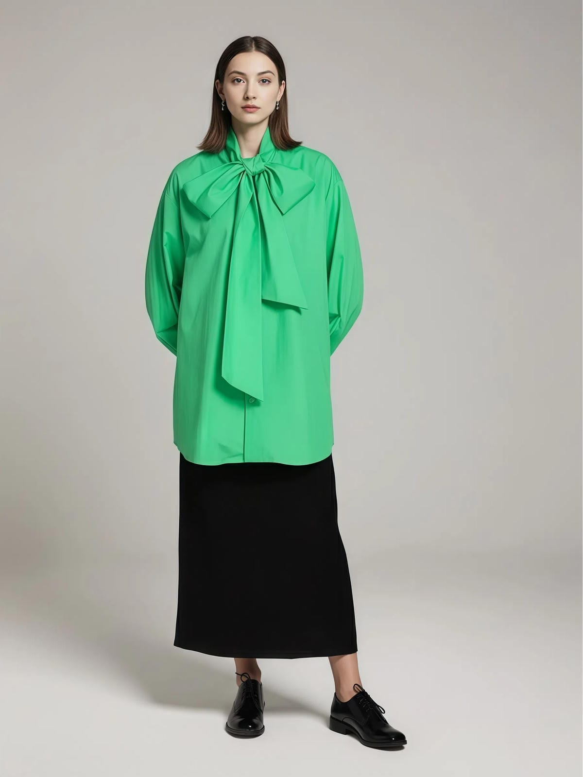 Stylowa bawełniana koszula z kokardą