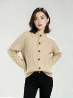 Retro sweter dzianinowy typu kardigan