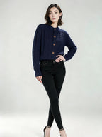 Retro sweter dzianinowy typu kardigan