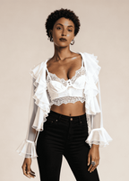 Dwuczęściowy koronkowy komplet z szyfonu