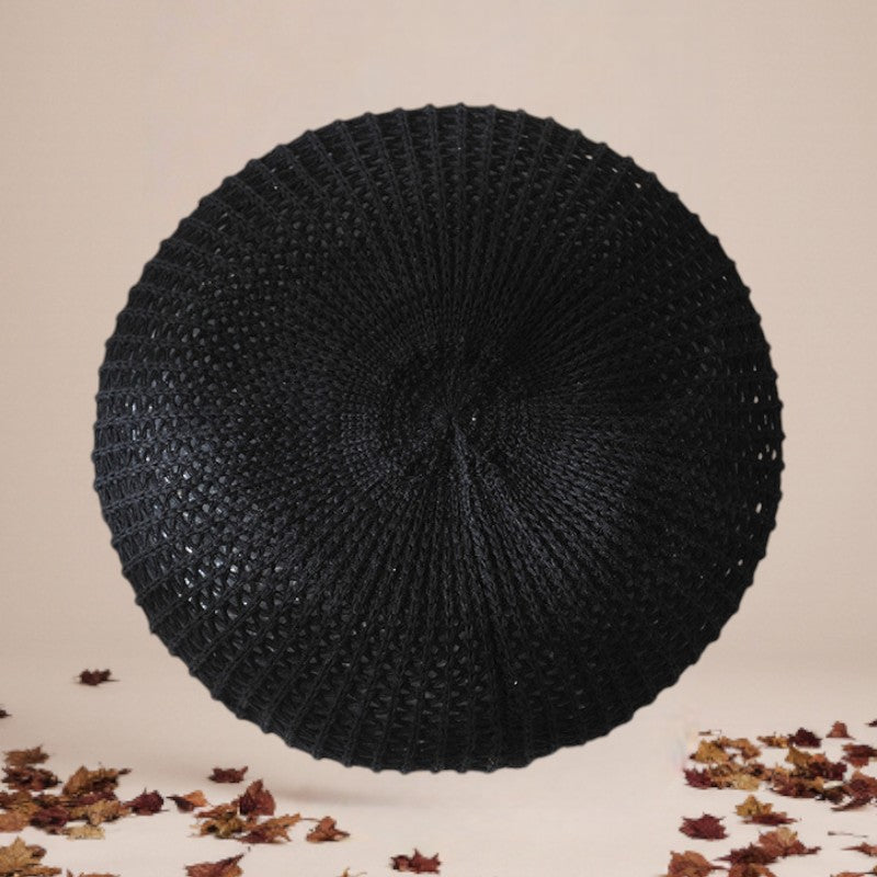 Cienki beret lniany w stylu retro