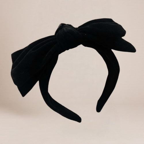 Aksamitna opaska z kokardą w stylu retro