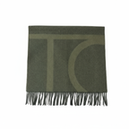 Wełniany żakardowy szalik w geometryczne wzory